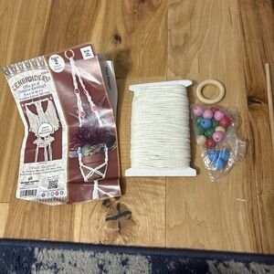 Macrame Plant Hanger Kit with Colorful Beads